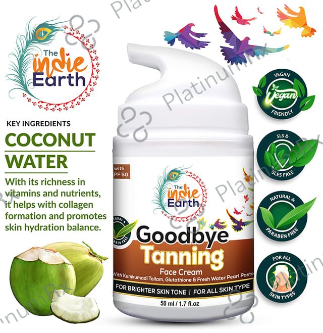 The Indie Earth Goodbye Tanning SPF 50 Face Cream 50ml