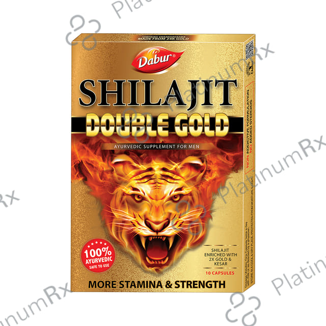 Dabur Shilajit Double Golds For Men For More Immunity, 2X Strength & Stamina Capsule