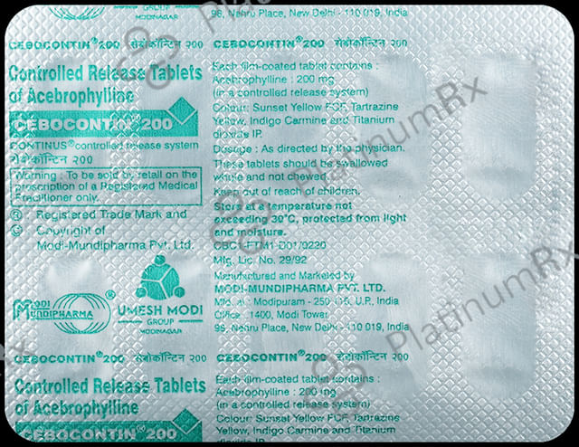 Cebocontin 200mg Tablet CR 10s