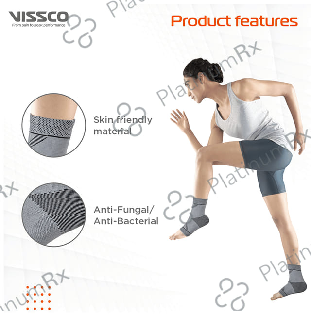 Vissco 2D Ankle Support, Stretchable Ankle Support for Injured Ankles, Arthritic Pain Medium