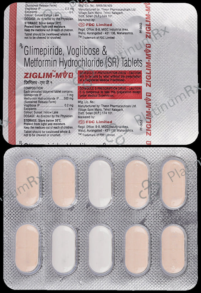 Ziglim MV 1/500/0.2mg Tablet SR 10s