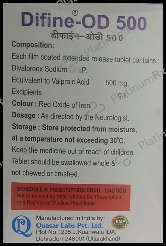 Difine OD 500mg Tablet ER 10s