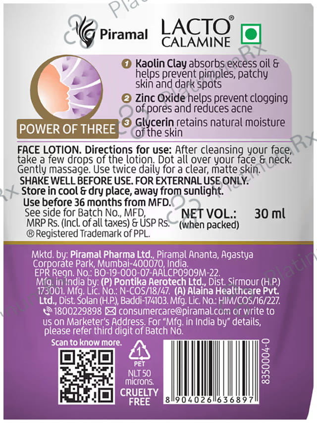 Lacto Calamine Oil Control Face Lotion 30ml