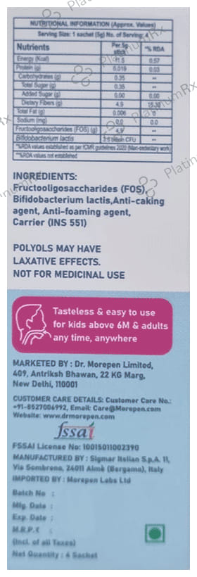 Dr. Morepen Great Gut Pre & Probiotic Laxative Sachet (5gm Each)