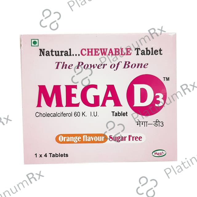 Mega D3 Chewable Tablet Orange Sugar Free