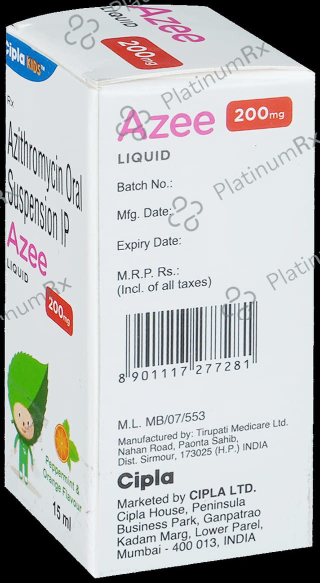 Azee 200mg Liquid Peppermint & Orange Oral Suspension 15ml