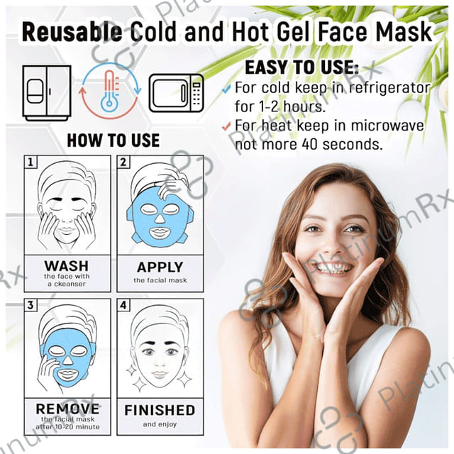 Healthtrek Cooling Gel Face Mask for Puffiness Relaxation Blue 2 units