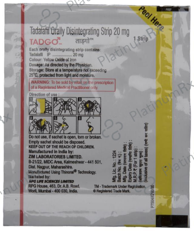 Tadgo 20mg Disintegrating Strip