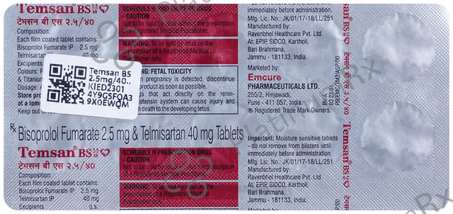 Temsan BS 2.5mg/40mg Tablet