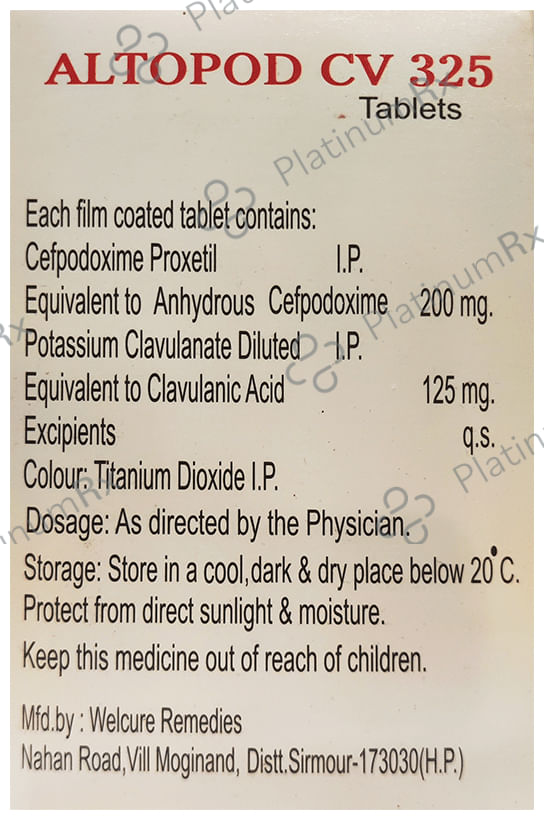 Altopod CV 325mg Tablet 10s