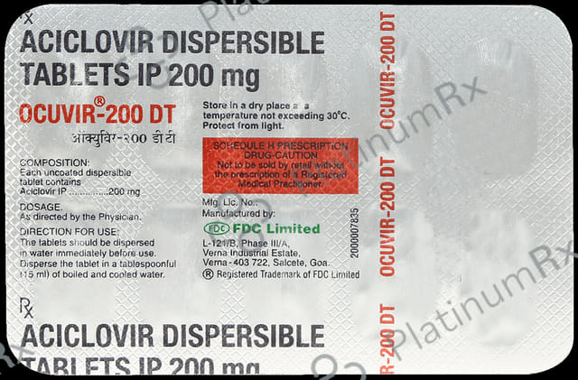 Ocuvir DT 200mg Tablet 10s