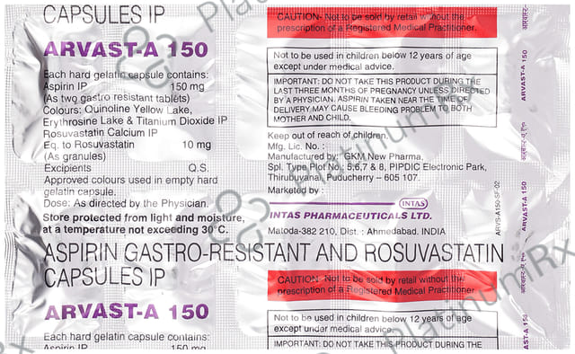 Arvast A 150/10mg Capsule 10s