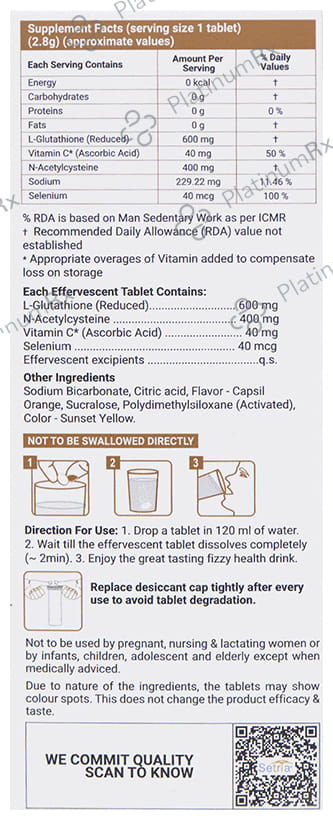 Glutone 1000(15 Effervescent Tablets Each) 1 Bottle