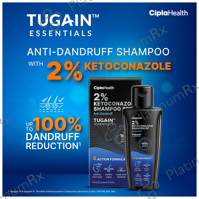 Tugain Essentials 2% Ketoconazole Anti Dandruff Shampoo 100ml