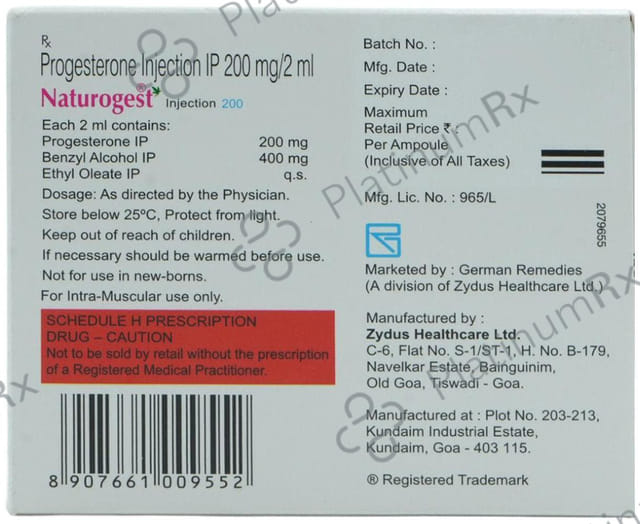 Naturogest 200mg Injection 2ml