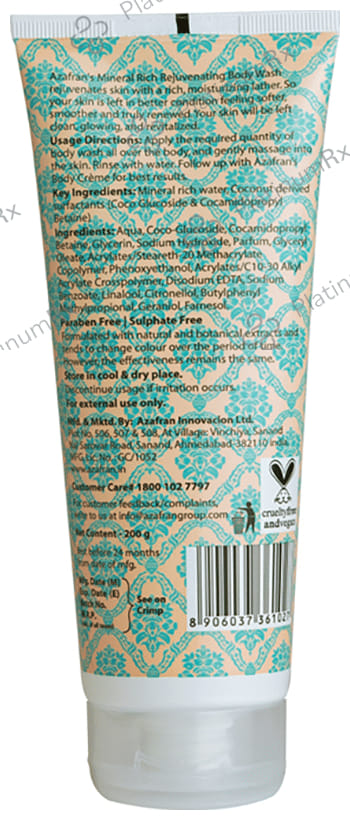 Azafran Organics Mineral Rich Rejuvenating Body Wash 200 gm