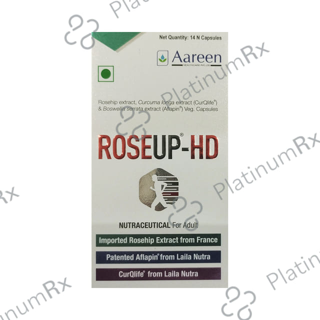 Roseup-Hd Veg Capsule with Rosehip, Curcuma Longa & Boswellia Serrata vegicap 14s