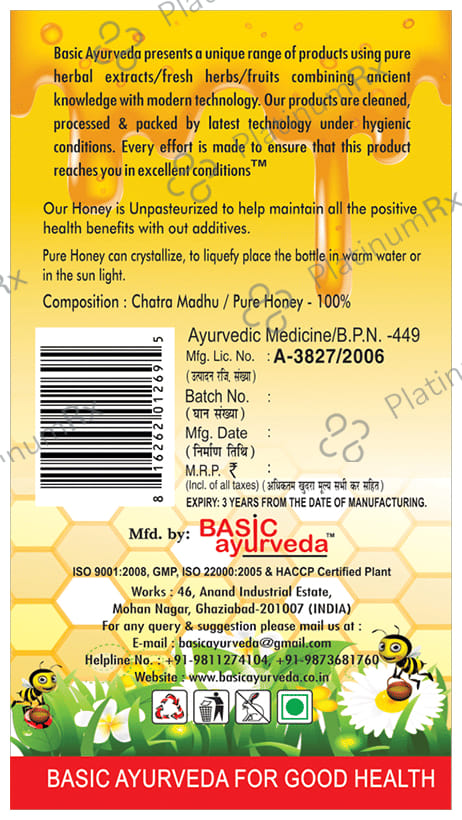 Basic Ayurveda Pure Honey (Gold Meadows)