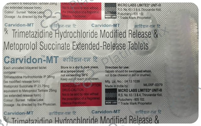 Carvidon MT 35/23.75mg Tablet ER 10s