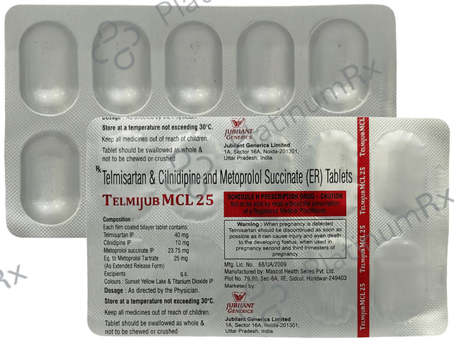 Telmijub MCL 10mg/25mg/40mg Tablet