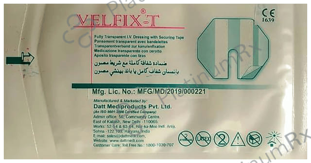 Datt Velfix-T Fully Transparent IV Dressing Tape 6cm x 8.5cm