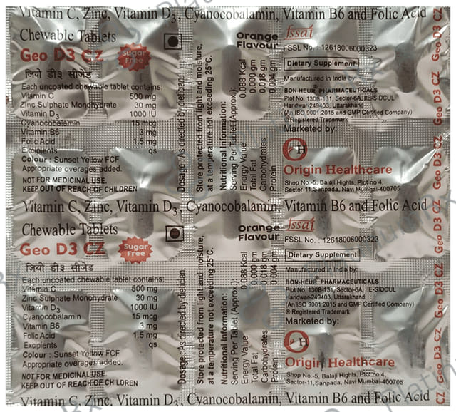 Geo D3 CZ Chewable Tablet 15s