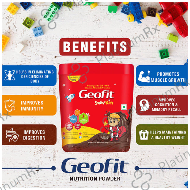 Geofit Kids Protein Powder with DHA,Vitamins & Minerals - Flavour Chocolate