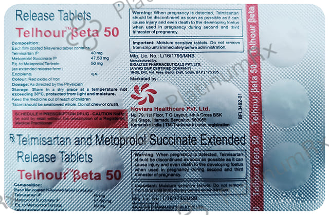 Telhour Beta 50/40mg Tablet 15s