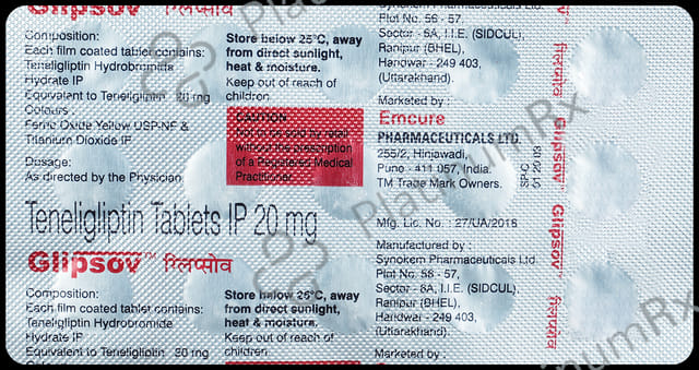 Glipsov 20mg Tablet 15s