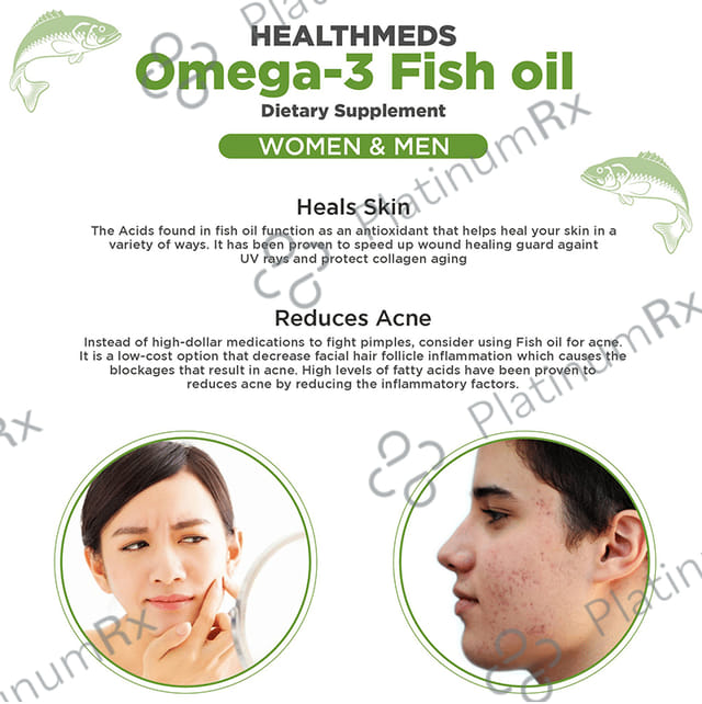 Healthmeds Double Strength Omega 3 Fish Oil 1000mg Softgel Capsule 60s