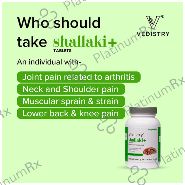 Vedistry Shallaki+ Tablet for Joint Pain & Bone Health
