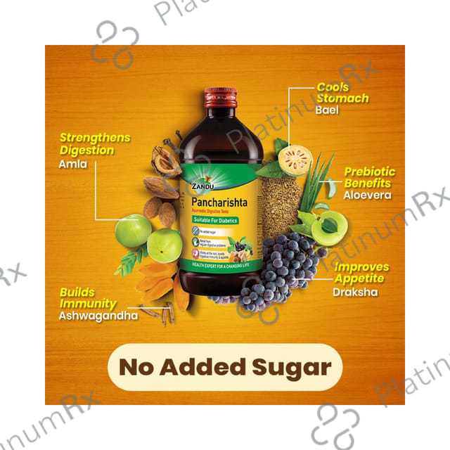 Zandu Pancharishta Ayurvedic Digestive Tonic Suitable for Diabetics 450ml