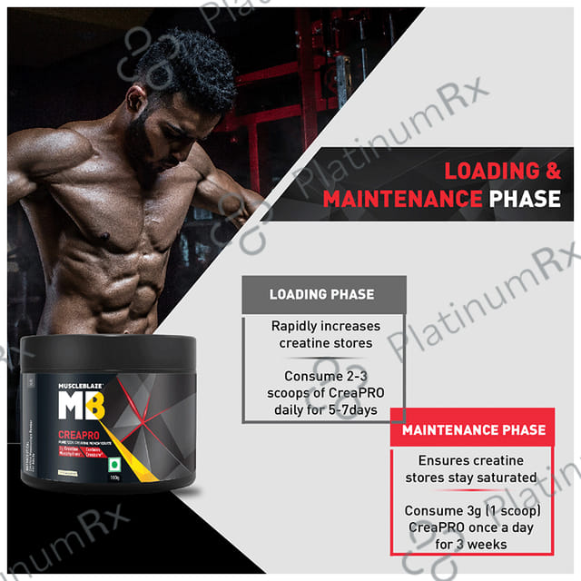 MuscleBlaze Creapro Creatine - With Creapure for Lean Muscles, Energy & Strength - Unflavoured