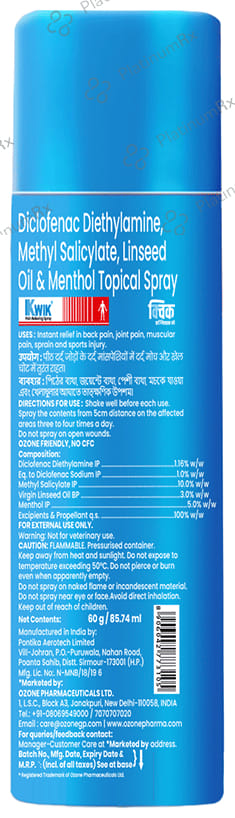 Kwik Pain Relieving Spray