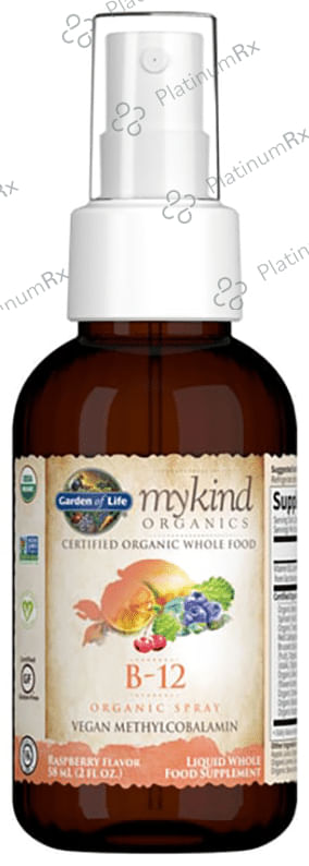 Garden of Life Mykind B-12 (Vegan Methycobalamin) - Organic Spray for Energy, Metabolism & Heart