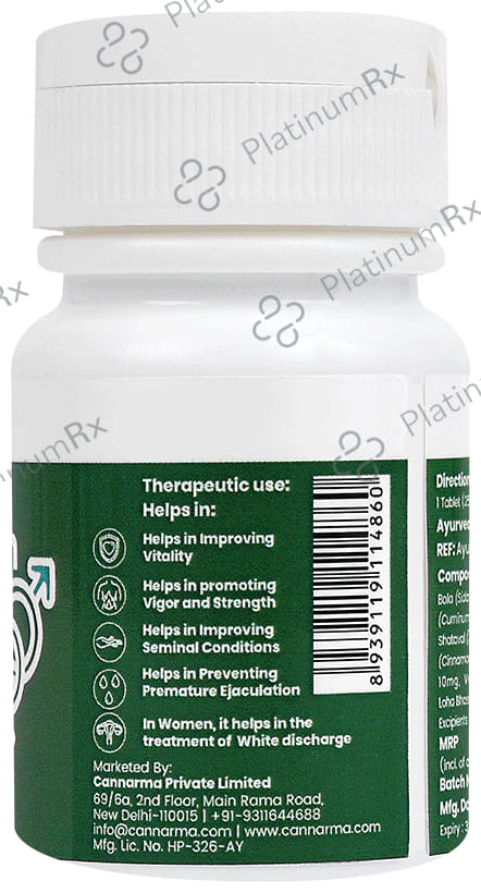 Cannarma Ultra Premium Anmath Ras Tablet Useful in Vigour and Vitality & General Wellness Immunity Booster - Performance Enhancement - For Mens and Womens Women