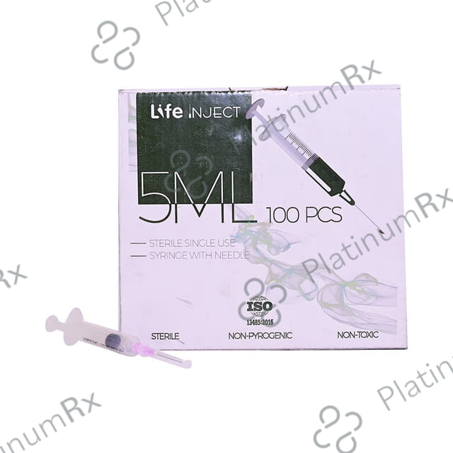 Life Inject 5ML Sterile Single Use Syringe with Needle 100s