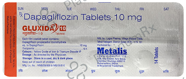 Gluxida 10 Tablet 14 Tablet