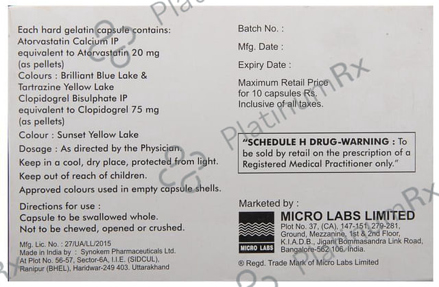 Avas CV 20/75mg Capsule 10s