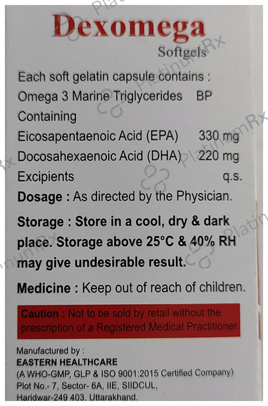 Dexomega Omega 3 Fatty Acids Soft Gelatin Capsule 30s