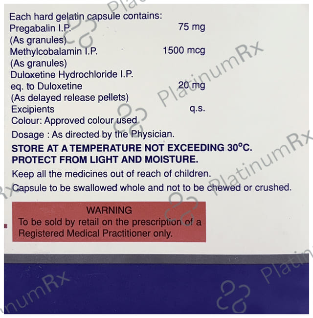 Pregaba DM 75/20mg Capsule 10s