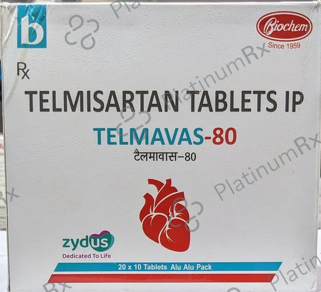 Telmavas 80mg Tablet 10s