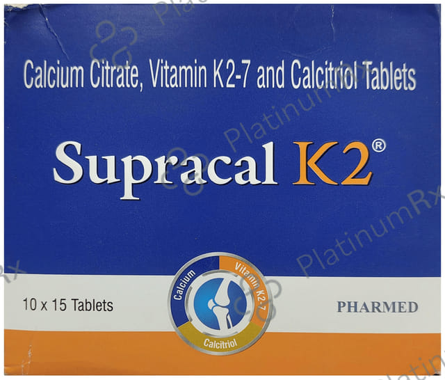 Supracal K2 1200mg/50/0.25mcg Tablet 15s