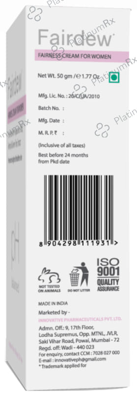 Fairdew PH Balanced Fairness Cream for Women (50gm Each) 2 Tube