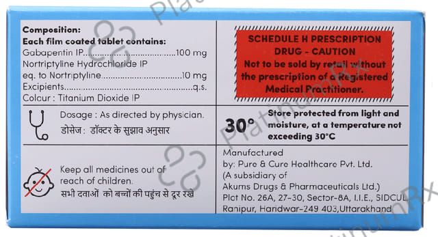 Gabtriptylineaid NT 100/10mg Tablet 10s