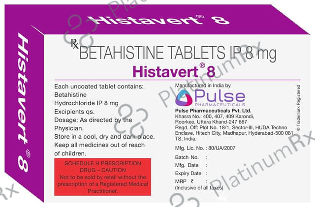 Histavert 8mg Tablet 15s
