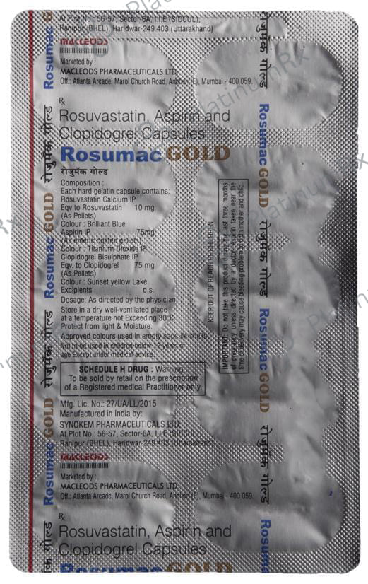 Rosumac Gold 10/75/75mg Capsule 10s
