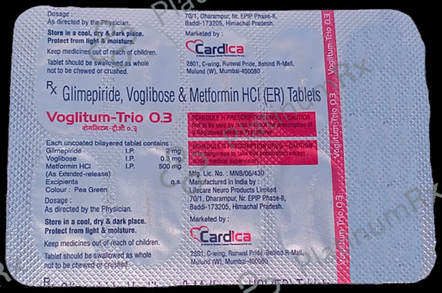Voglitum Trio 0.3/2/500mg Tablet ER 10s