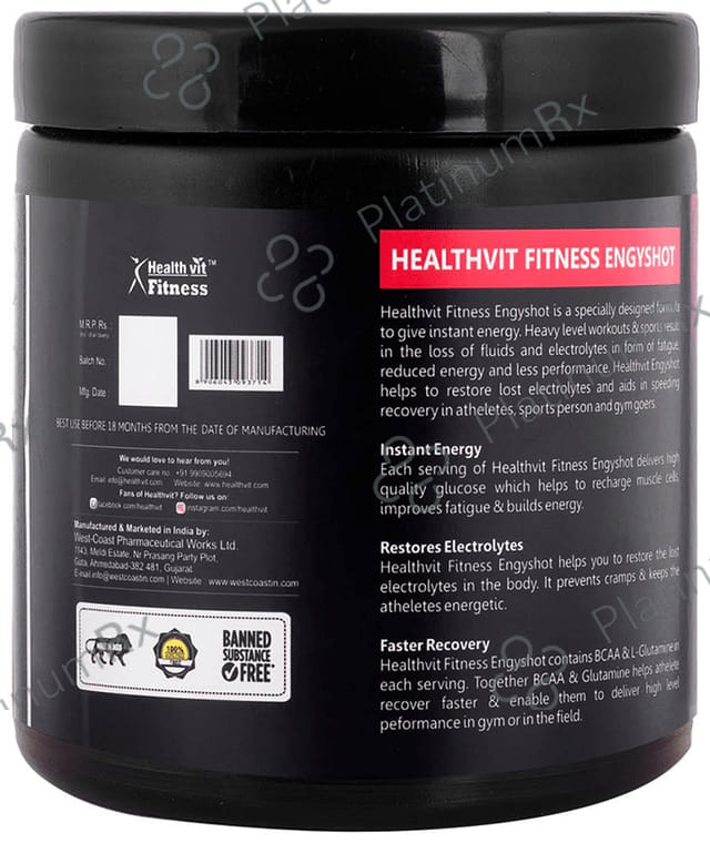 HealthVit Fitness Engyshot Instant Energy Formula Powder Watermelon