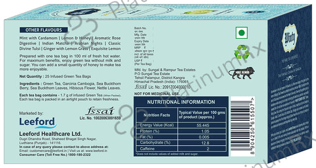 Leeford Aqua Slim Green Tea Bag (1.7gm Each)